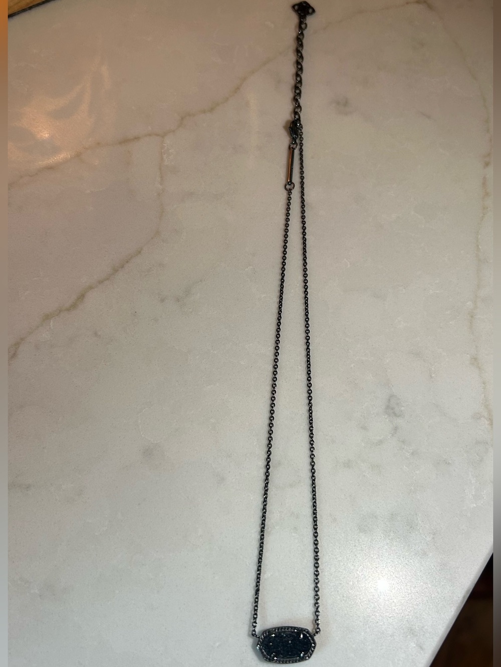 Kendra Scott Black Drusy Oval Pendant Necklace - Picture 5 of 8